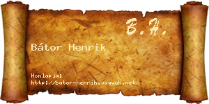 Bátor Henrik névjegykártya