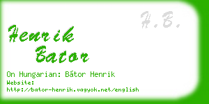 henrik bator business card